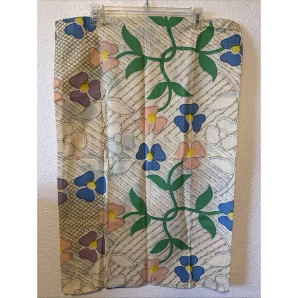 2 Vintage Handmade Standard Pillowcases "Flower Power" 70's Vibe one of a kind - Picture 1 of 3